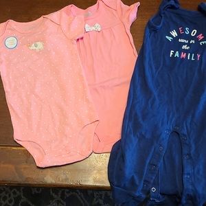 Bundle of Carters bodysuits and jumper